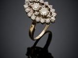 a gold and diamond cluster ring