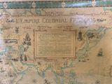 an old map of the united states of america on display in a museum