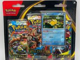 a close up of a package of pokemon cards on a white background