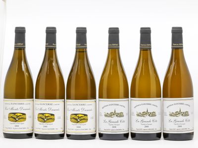 six bouteilles de vin blanc alignées