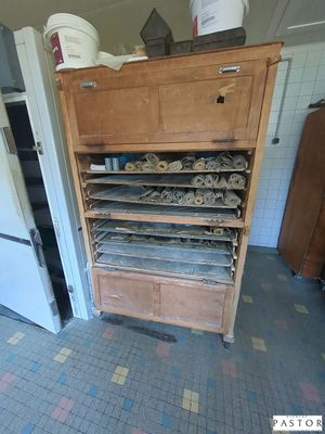 a cabinet that has a bunch of items in it