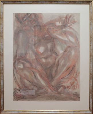 ANDRÉE DELOR (1898-1989) Nu africain, pastel, SBD daté 4 (19…
