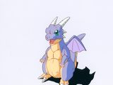 personnage de dessin animé représentant un dragon doté de grandes ailes et d'une queue