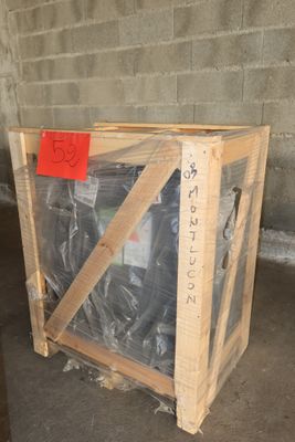 a wooden box with a television inside of it