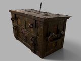 an image of a wooden box with a handle on top of it
