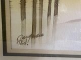 a picture of a picture of a forest with trees in it