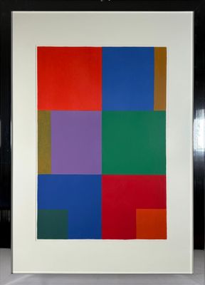 une image représentant un tableau coloré dans un cadre noir