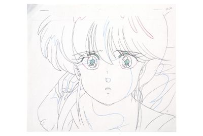 dessin d'anime représentant une jeune fille aux yeux bleus et aux cheveux longs