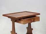 an image of a wooden table with a drawer on it