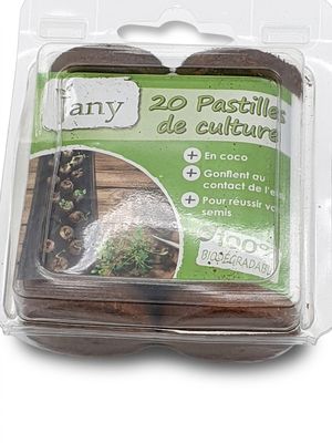 Lot de 20 - JANY - Pastilles de culture - Coco 100% biodégra…