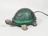 turtle lamp with green shell and gold feet