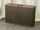 louis vuitton monogram canvas suitcase with leather trim