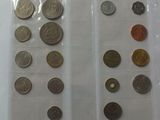 a lot of coins in a plastic bag on a table