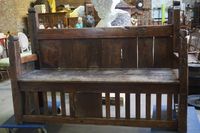Grand banc de couvent espagnol ancien - bois massif - H : 13…
