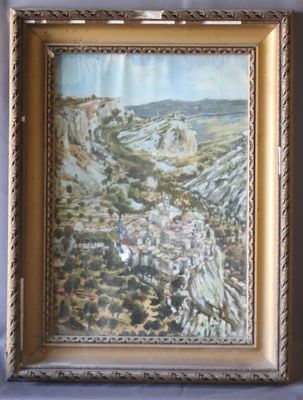 Max TOUTAIN (1935-2006), "Le village des hauteurs", huile su…