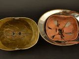 pair of antique silver plated bowls on black background