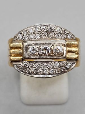 Bague OR et pavage de diamants, doigt 65, poids brut 8. - Photo 1