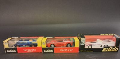 Solido France Lot de trois véhicules : -Ferrari 512 n°197, -…