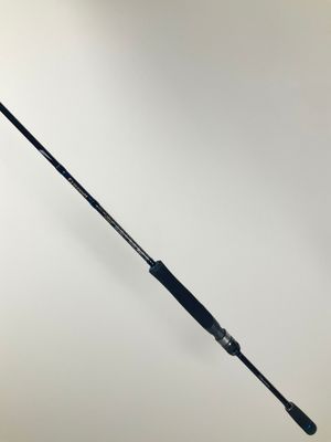 a close up of a fishing rod on a white background