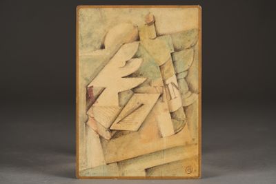 an image of a painting of a man with a guitar on a table