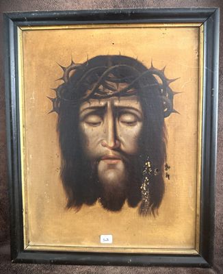 painting of jesus with crown of thorns on his head