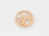 broche en forme de soleil et de perle plaquée or