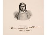 un dessin en noir et blanc représentant une femme aux cheveux longs