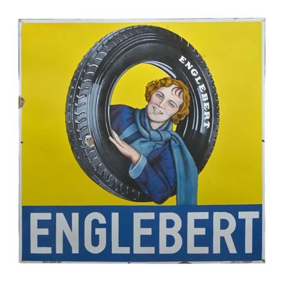 ENGLEBERT Plaque émaillée EAS (émaillerie Alsacienne, Strasb…
