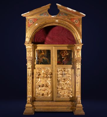 Important oratoire privé de dévotion baroque italien du 17e …
