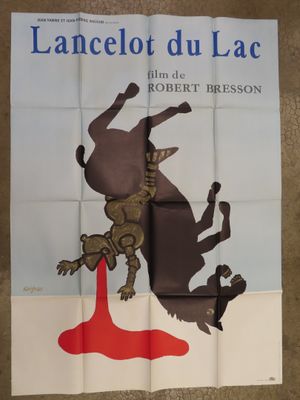 french movie poster for lancelot du lac starring robert bresson