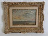 an old picture of a painting on a white surface with a white background