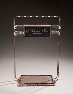 an image of a clear glass display case with a sign on it