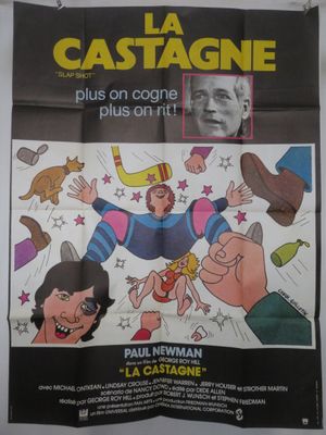 Affiche française du film « La Castagne », avec Paul Newman et les Castagne