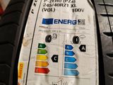 a close up of a tire with a label on it