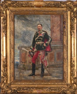 portrait of a man in a military uniform in a gold frame