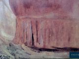 a painting of a crib in the middle of a painting