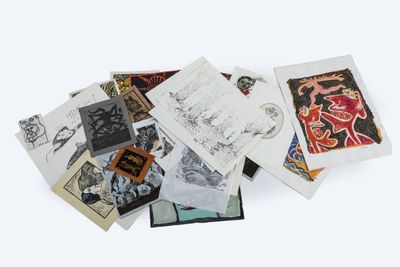many different types of postcards on a white surface