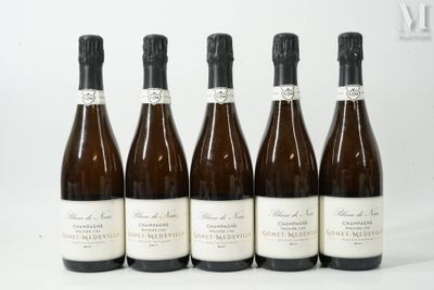 six bouteilles de vin sont alignées sur une surface blanche