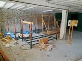 a room that has a lot of construction equipment in it