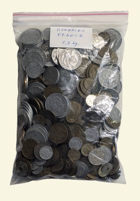 a bag full of coins with a tag on it