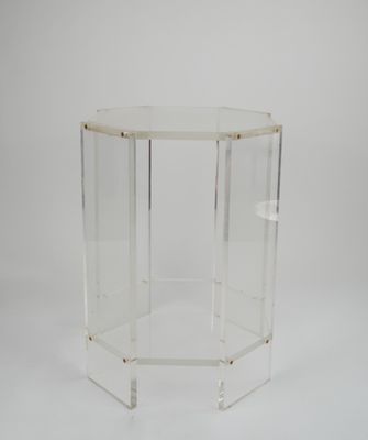 clear acrylic hexagonal side table