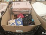 a box full of luggage sitting on the floor