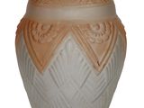beige and white vase on a white background with a white background