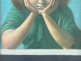 painting of a young girl with her hands on her face and a painting of a dead body