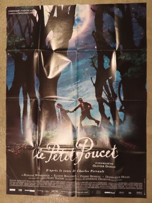 a movie poster for the film le far parcet with a man running through a forest