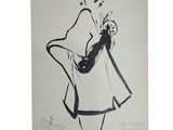 an image of a drawing of a woman in a dress and hat