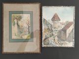 two paintings hanging on the wall next to each other