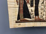 an egyptian painting of a man and a woman holding hands