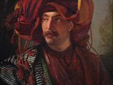 portrait d'un homme portant un turban rouge