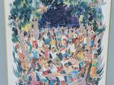 une image représentant un tableau où l'on voit une foule de personnes dans un parc